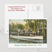 Cherokee stoomboot, Ormond, FL - 1910 Briefkaart (Voorkant / Achterkant)