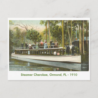 Cherokee stoomboot, Ormond, FL - 1910 Briefkaart
