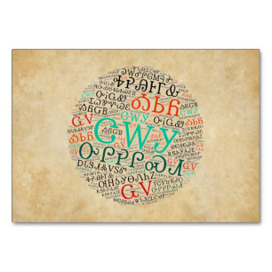 Cherokee Syllabary Perkament Look Flat Kaart