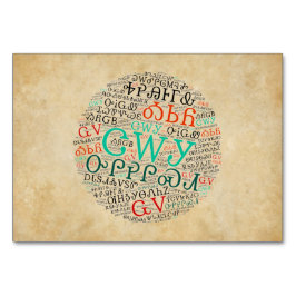 Cherokee Syllabary Perkament Look Flat Kaart