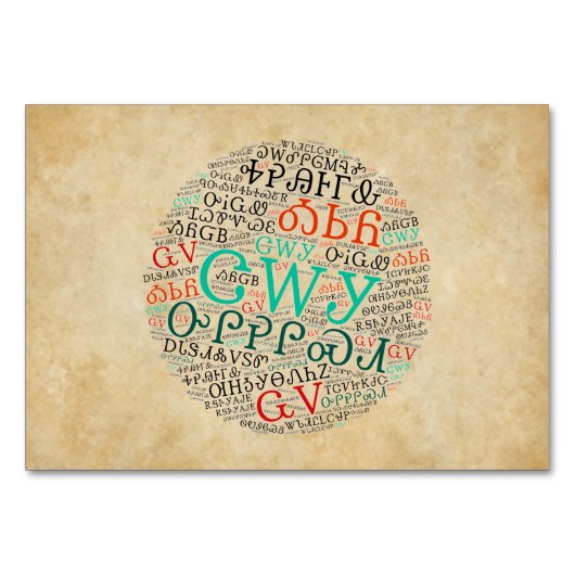 Cherokee Syllabary Perkament Look Flat Kaart (Voorkant)