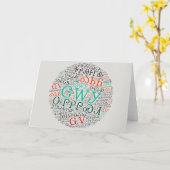 Cherokee Syllabary Round Cloud Wenskaart Kaart (Gele Bloem)