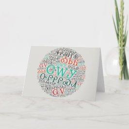 Cherokee Syllabary Round Cloud Wenskaart Kaart