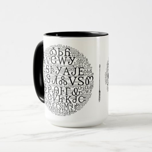 Cherokee Syllabary Word Cloud Coffee Mok (Voorkant links)