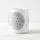 Cherokee Syllabary Word Cloud Coffee Mok (Voorkant links)