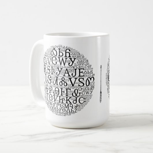 Cherokee Syllabary Word Cloud Coffee Mok (Voorkant links)