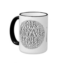 Cherokee Syllabary Word Cloud Coffee Mok