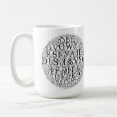 Cherokee Syllabary Word Cloud Coffee Mok (Links)