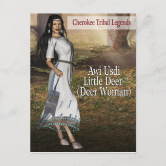 Cherokee Tribal Legends: Little Deer (Deer Woman) Briefkaart
