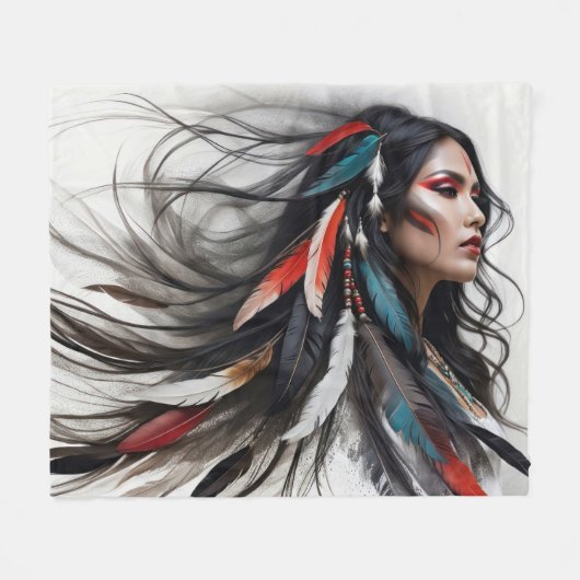 Cherokee trots 4 fleece deken (Voorkant (Horizontaal))