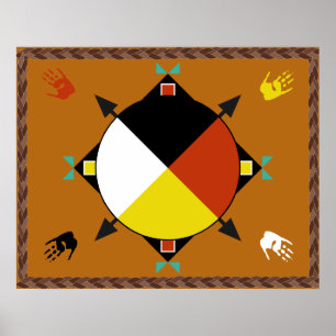 Cherokee Vier richtingen Poster