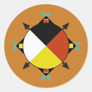 Cherokee Vier richtingen Ronde Sticker