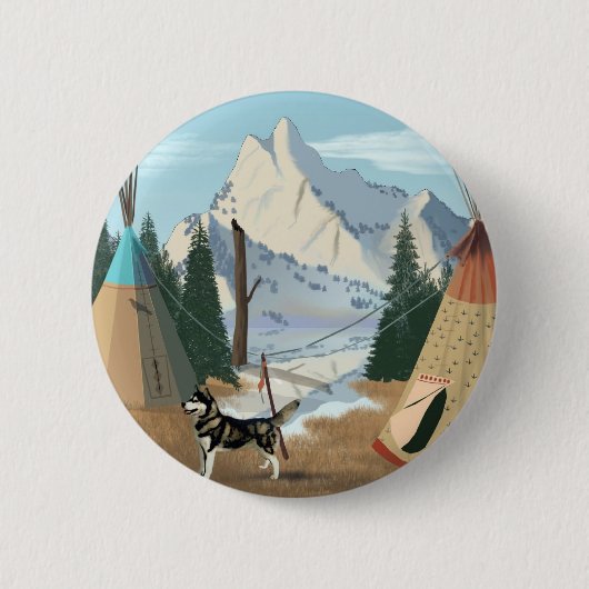 Cherokee Village Ronde Button 5,7 Cm (Voorkant)