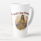 Cherokee Wolf Clan Woman Latte Mok (Rechterhoek)