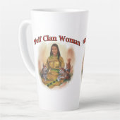 Cherokee Wolf Clan Woman Latte Mok (Linkerhoek)