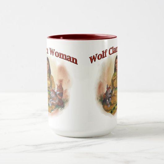 Cherokee Wolf Clan Woman Two Tone Coffee Mok (Midden)