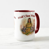 Cherokee Wolf Clan Woman Two Tone Coffee Mok (Voorkant rechts)