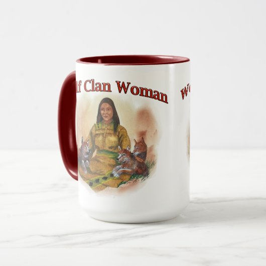Cherokee Wolf Clan Woman Two Tone Coffee Mok (Voorkant links)