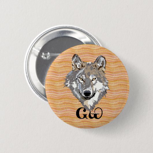 Cherokee Wolf Lover Button (Voorkant /achterkant)