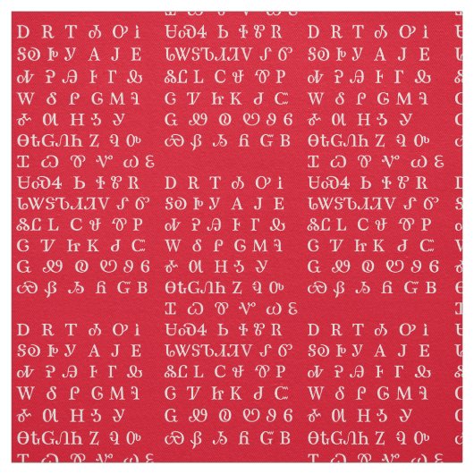 Cherokee Writing Pattern Fabric Stof (Swatch)