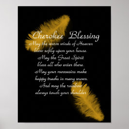 Cherokee zegent Golden vether op zwart Poster