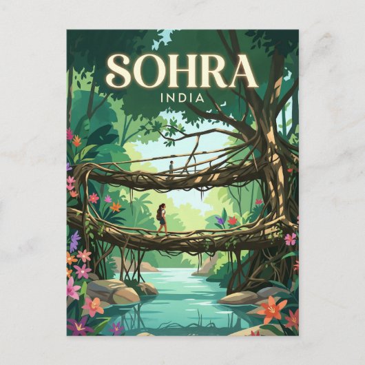 Cherrapunji India Briefkaart (Voorkant)