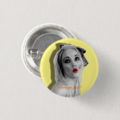 Cherrie Au Lait Retro Pinup Girl  Badge Alt Ronde Button 3,2 Cm (Voorkant /achterkant)