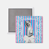 Cherrie Au Lait Sweetshop Retro Pinup Meisje Magneet (Voorkant / Achterkant)