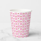 Cherrie, Little Flower, Roze White Paper cup Papieren Bekers (Achterkant)