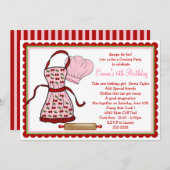 Cherries Apron en Chef Pet Birthday Kaart (Voorkant / Achterkant)