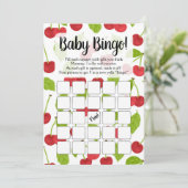 Cherries Baby Bingo Shower Game Cherry Red Kaart (Staand voorkant)