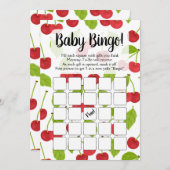 Cherries Baby Bingo Shower Game Cherry Red Kaart (Voorkant / Achterkant)