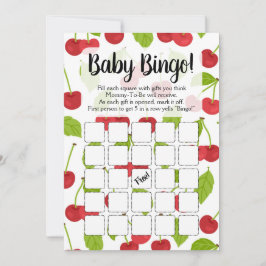 Cherries Baby Bingo Shower Game Cherry Red Kaart