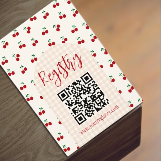 Cherries Baby shower Registry Informatiekaartje