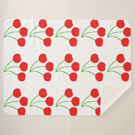 Cherries Blanket Sherpa Deken (Voorkant (horizontaal))