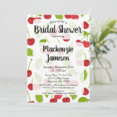 Cherries Bridal Shower Invitation Cherry Red Kaart (Staand voorkant)
