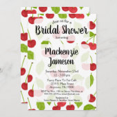 Cherries Bridal Shower Invitation Cherry Red Kaart (Voorkant / Achterkant)