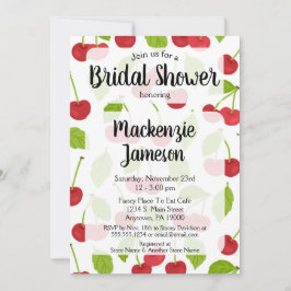 Cherries Bridal Shower Invitation Cherry Red Kaart