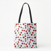 Cherries Design Canvas tas