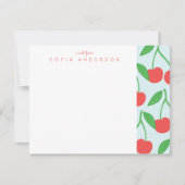 Cherries en Leaves Pattern Persoonlijke briefkaart (Voorkant)