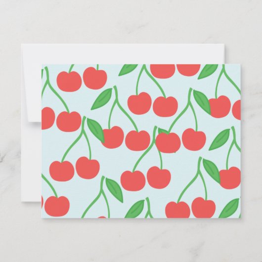 Cherries en Leaves Pattern Persoonlijke briefkaart (Achterkant)