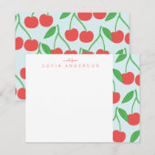 Cherries en Leaves Pattern Persoonlijke briefkaart (Voorkant / Achterkant)