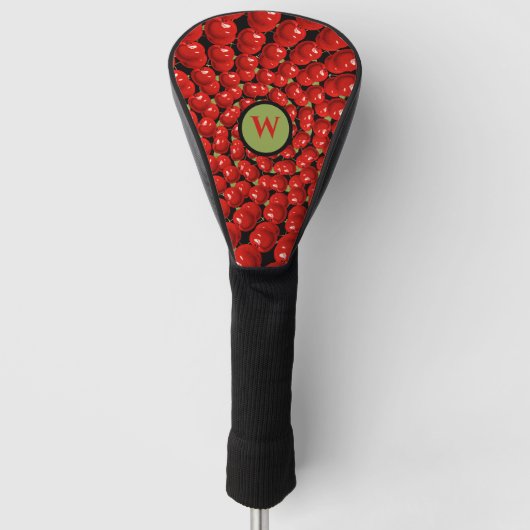 Cherries Fibonacci One Monogram Initiaal Golfheadcover (Voorkant)