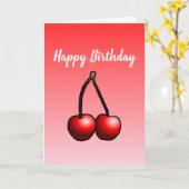 Cherries Folded Greeting Birthday Kaart (Gele Bloem)