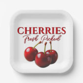 Cherries fresh picked  papieren bordje (Voorkant)