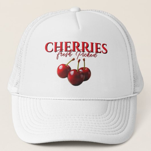 Cherries fresh picked  trucker pet (Voorkant)