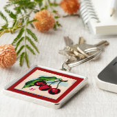 Cherries Game-kaart Sleutelhanger (Zijkant)