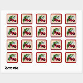 Cherries Game-kaart Vierkante Sticker (Vel)