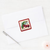 Cherries Game-kaart Vierkante Sticker (Envelop)