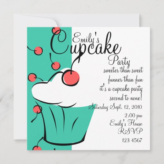 Cherries Jubilation Cupcake Kaart (Voorkant)